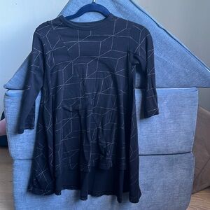 Nununu Long Sleeve Grid geometric Dress Size 3-4